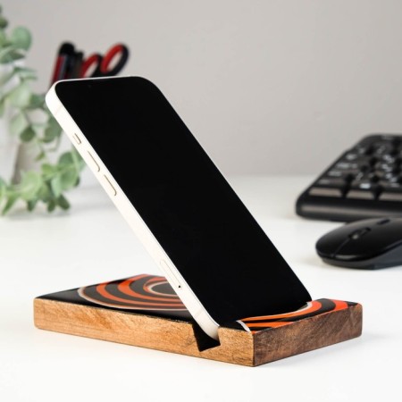 Top for the phone "9", 13x8x1.5 cm, wood, epoxy resin, handmade-1