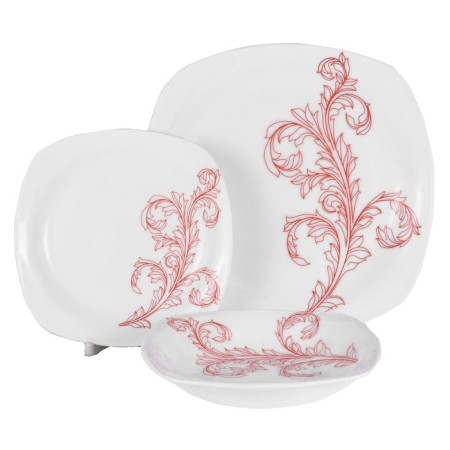 A set of square plates of OlaFF "Red Stem", 18 items-1
