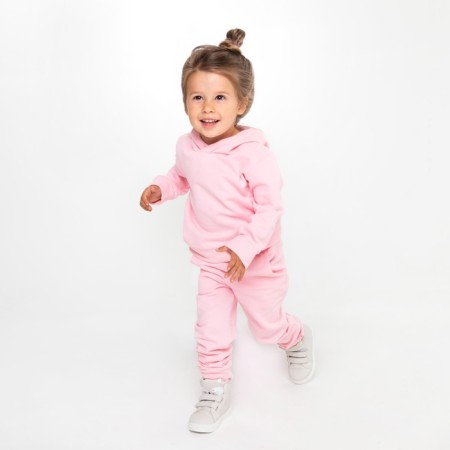 Costume for a girl (sweatshirt, trousers) is laid down, the color is light pink, height 86 cm-1