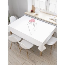 The tablecloth “Heart in the hands”, rectangular, Saten, size 120x145 cm