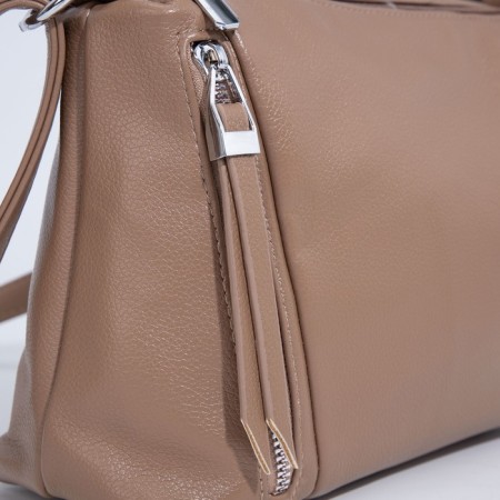Cross-Bodi Bag on a zipper, beige color-3
