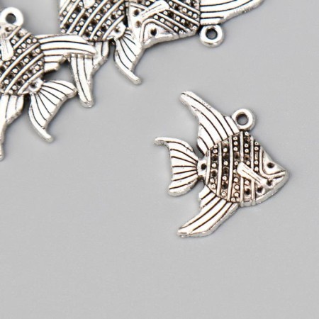 Decor metal for creativity "Pattern fish" (A11934) 2.2x2 cm