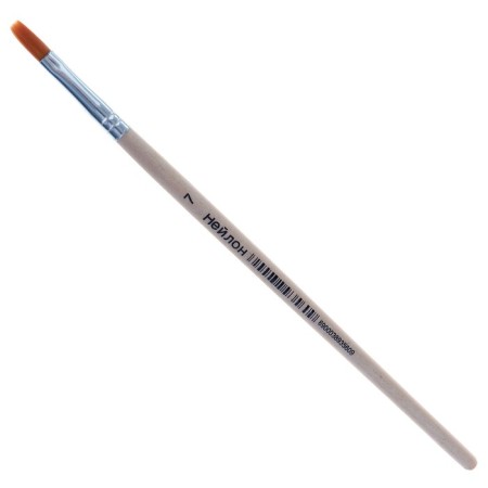 Nylon brush No. 7, flat, wooden pen