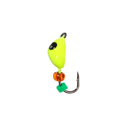 Mormyshka Osa lime, black eyes + beads, weight 0.55 g-1