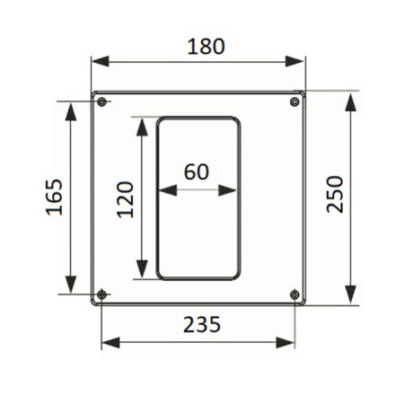 Zein ventilation duct connector, 60 x 120 mm, with an overhead plate-5