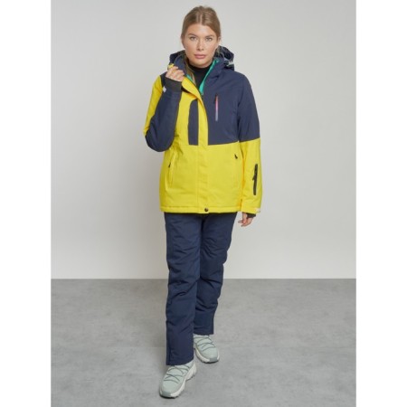 Ski costume female winter, size 42, yellow color-8