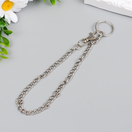Chain d/keys with a carbine on a ring twisted silver-1