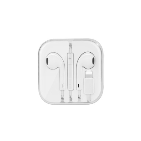 Hoco L7 headphones, wired, inserts, microphone, Lightning, 1.2 m, white-1
