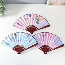 Fan wood, textile h = 26.8 cm 