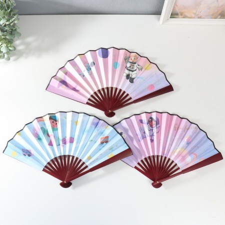 Fan wood, textile h = 26.8 cm "Cosmos" mix