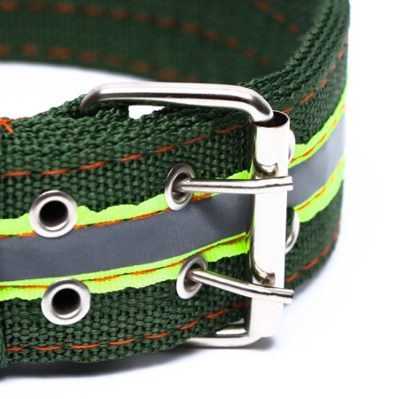 Four-layer reflective collar with a swivel 71 x 5 cm, Osh 55-65 cm, green-2
