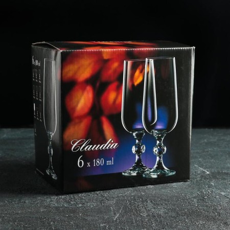 A set of glasses for champagne "Claudia", 180 ml, 6 pcs-1