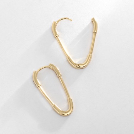 Earrings with rhinestones Xuping Classic pin, white color in gold-1