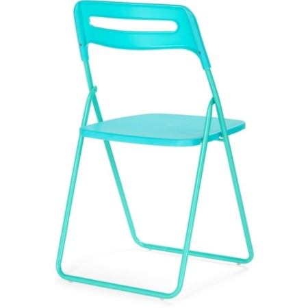Fold plastic stool, metal/plastic, blue/blue 43x46x81 cm-3
