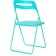 Fold plastic stool, metal/plastic, blue/blue 43x46x81 cm