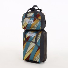 Small 37 L (S) suitcase with a SACVOYAGE bag, lightning department, extension, external pocket, gray color gray