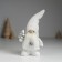 Polystone souvenir "Santa Claus in a white knitted cap, with a silver Christmas tree" 8.5x5x18 cm