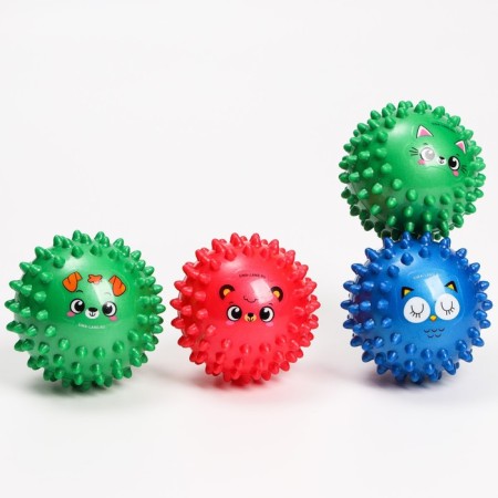 Developing tactile ball "animals", diameter 8 cm., Color mix, crumb I-8