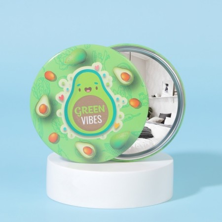 Green Vibes mirror, d = 7 cm, green color-1