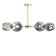Murano chandelier 6he27 60W Smoky gold 78x78x35cm Bayerlux