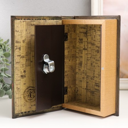 Safe-book wood to the leatherette "telephone reference" 21x13x5 cm-3