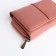 Women's wallet on the button, pink color