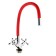 Kitchen mixer Zein Z2106, two -wound, silicone spout, red/chromium