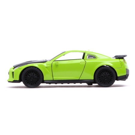 Metal machine "Sportser", inertia, doors, trunk, green color open-1