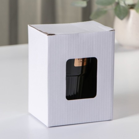 Ceramic mug with a lid and spoon Vintage, 350 ml, black color-5