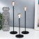 Summary Metal "Dante" set 3 pcs black with gold 8x8x22, 8x8x27, 8x8x32.5 cm