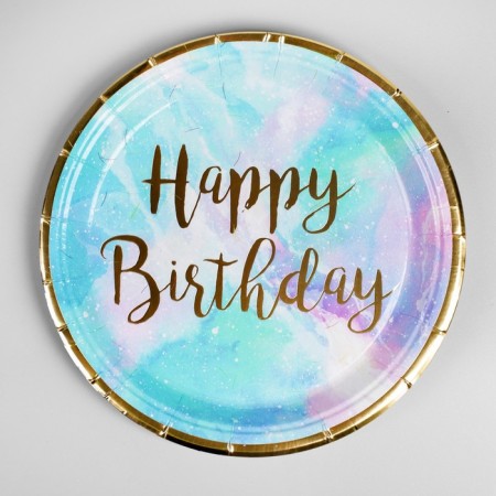 Paper plate "Happy Birthday", set of 6 pcs.