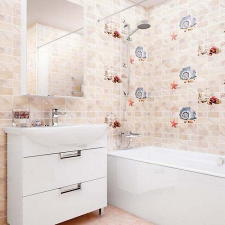 Ceramic insert Latte LT2M306 SEA 2, light beige, 250x350 mm-1