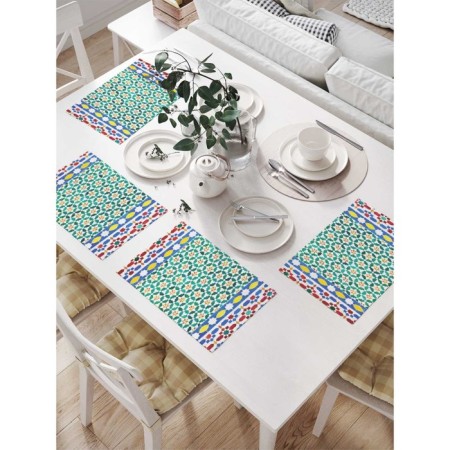 A set of napkins for setting the Tsvetno Ornament table, rectangular, size 32x46 cm, 4 pcs
