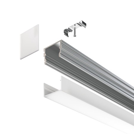 Aluminum profile LED Strip Alm007S-2M, 200x2.1x2.1 cm, silver color-3