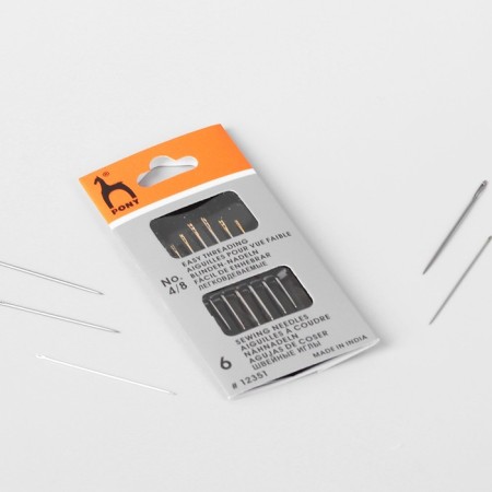 Needles with simplified score No. 4-8, with a golden ear, 6 pcs
