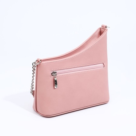 Bag Cross-Bodi "Olivi" on lightning, outer pocket, pink color-1