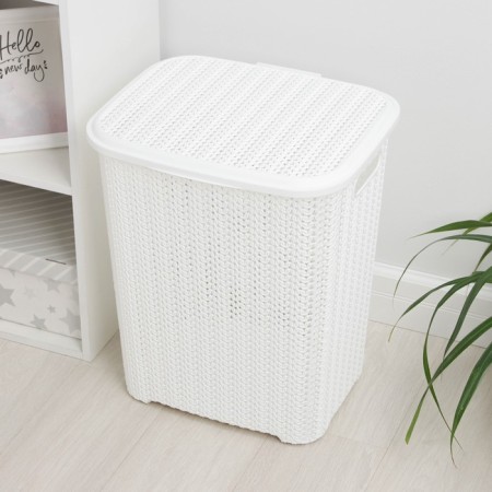 Besnaya basket with a lid "Vyaz", 60 l, 44 × 36 × 52 cm, white color-2