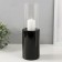 Ceramics candlestick, glass for 1 candle "chrome" d = 7.5 cm black 9.2x9.2x29.5 cm