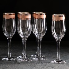 A set of champagne “Empire” champagne, 200 ml, 6 pcs, color ruby