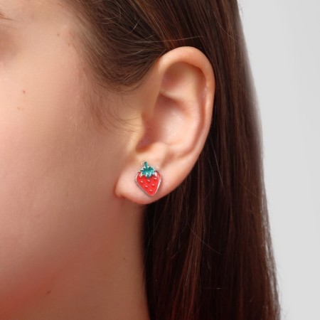 Pusets 7 pairs "Week" fruits, colored in silver-4