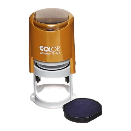 Equipment for round printing automatic Colop Printer R40, diameter 41.5 mm, with a lid, golden housing-2