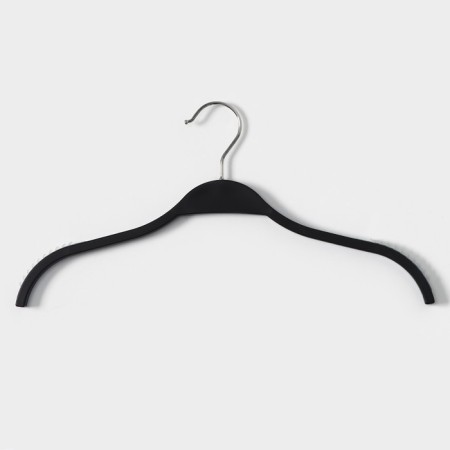 Shoulders - LADOM clothing hangers with anti -slip silicone insert, 39 × 1.2 × 19 cm, 3 pcs, black color-3