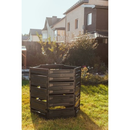 Plastic composter, 800 l, 125 × 105 × 84 cm, black-10