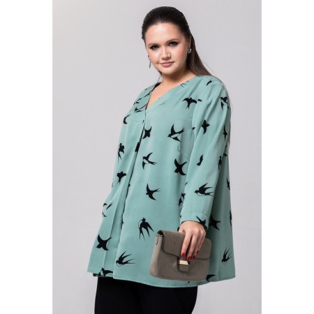 Women's tunic, size 66, green color-1