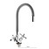 Kitchen mixer Zein Z2108, two -wound, silicone spout, gray/chrome
