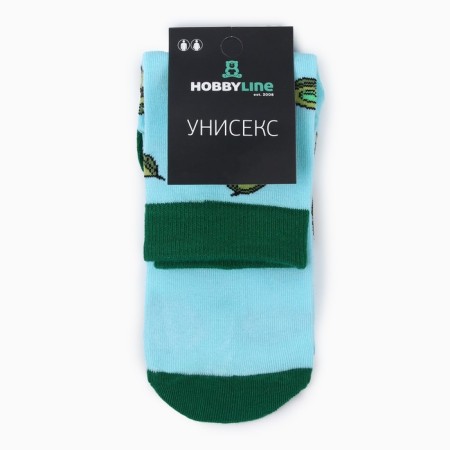 Women's socks "avocado", blue color, size 36-40-2