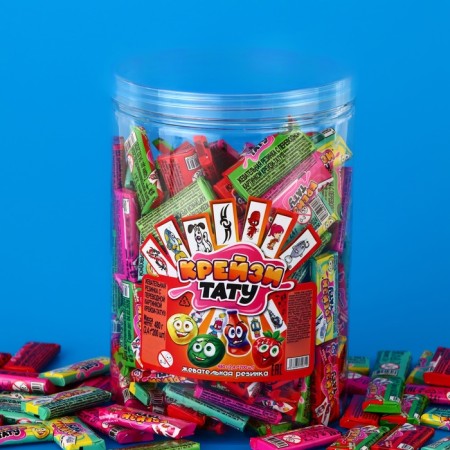 Chewing gum "Crazy-Tatom", with tattoo, assorted, 2.4 g