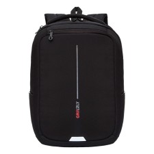 Youth backpack, 41.5 x 29 x 18 cm, Grizzly 134, ergonomic back, laptop compartment, black/red RU-134-1