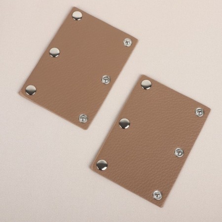 Linings on a handle for a bag, on buttons, 13 × 9 cm, 2 pcs, brown color-1