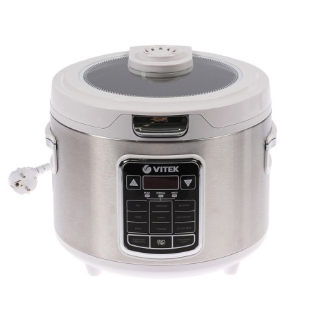 Vitek VT-4281, 800 W multicooker, 4 l, 9 programs, a book of recipes, display, silver